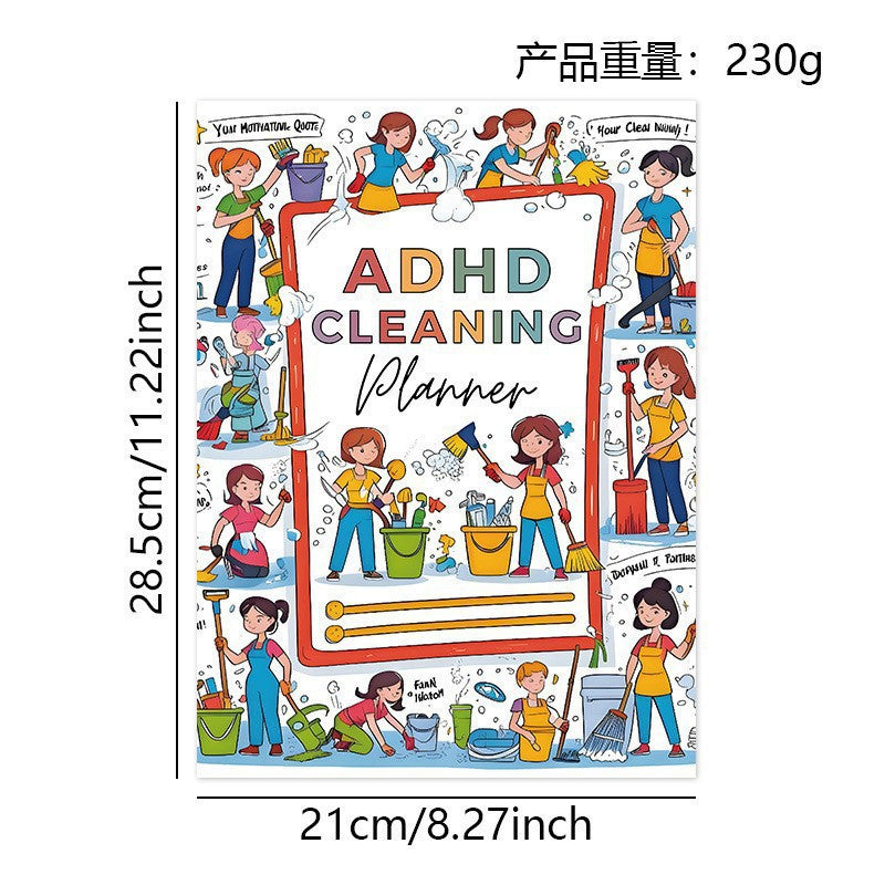 Cross-border new ADHDCLEANING home cleaning schedule, annual cleaning list, plan book, in stock