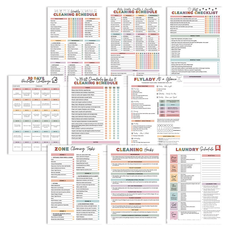 Cross-border new ADHDCLEANING home cleaning schedule, annual cleaning list, plan book, in stock