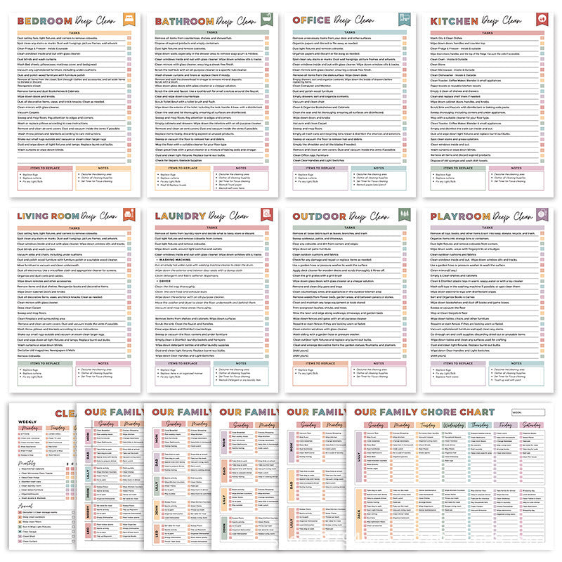 Cross-border new ADHDCLEANING home cleaning schedule, annual cleaning list, plan book, in stock